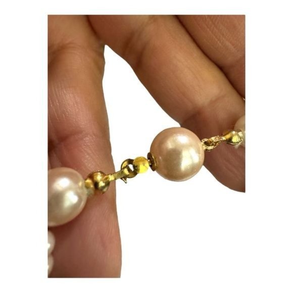 Vintage 80s, 10 Strand Pink Rose Seed Bead Necklace 9.5” Long - Picture 3 of 10